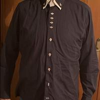 Camicia uomo blu cotone tg. L