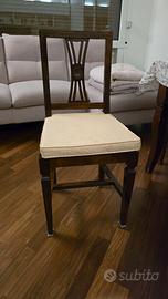 6 Sedie salotto antiche con cuscino