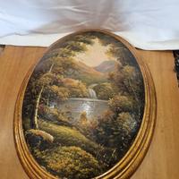 Dipinto paesaggio olio su legno 