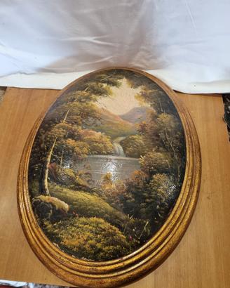 Dipinto paesaggio olio su legno 