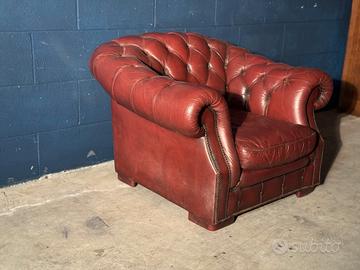 Poltrona club Chester Chesterfield in vera pelle 