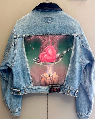 Giacca di Jeans Fiorucci dipinta a mano Denim