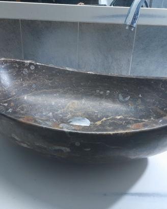 Lavabo da appoggio  in marmo con FOSSIli