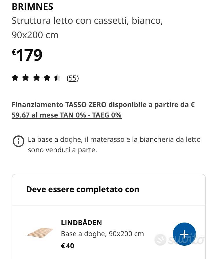 BRIMNES Struttura letto con cassetti, bianco, 90x200 cm - IKEA Italia