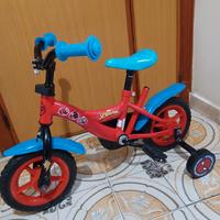 bici bimbo raggio 14 con rotelle scatto fisso 