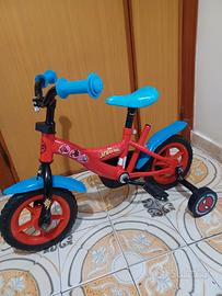 bici bimbo raggio 14 con rotelle scatto fisso 