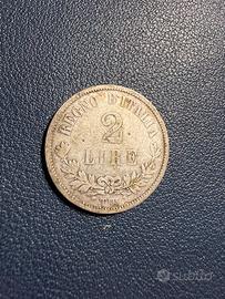 MONETE 2 LIRE REGNO D ITALIA 1863