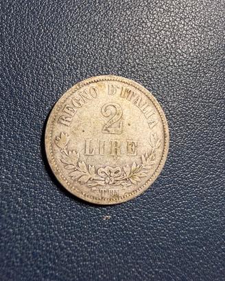 MONETE 2 LIRE REGNO D ITALIA 1863