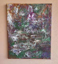 Quadro astratto Laguna 24x30 - acrilico e tempera
