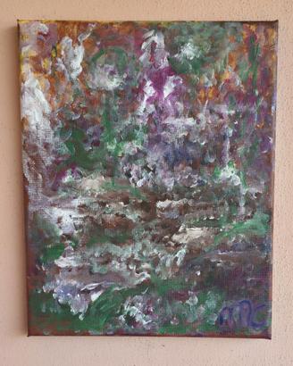 Quadro astratto Laguna 24x30 - acrilico e tempera