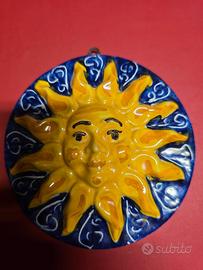 Formella sole ceramica Caltagirone