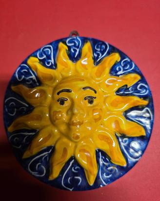 Formella sole ceramica Caltagirone