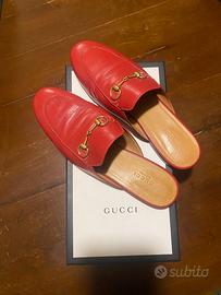 Gucci Princetown Mule Horsebit Pelle Rossa 38 1/2