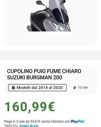 burgman 125/200 Parabrezza cupolino Puig 