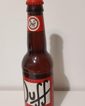 bottiglia di vetro marrone di Duff Beer,