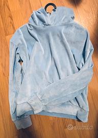 Felpa in velluto azzurra taglia 146/152 cm