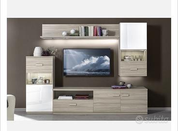 Soggiorno Pegaso olmo naturale/bianco laccato