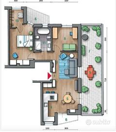 AFFIATASI AMPIO TRILOCALE DI 100 mq CON BALCONI -