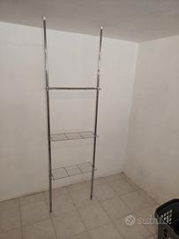 Scaffale telescopico 3 ripiani pavimento-soffitto