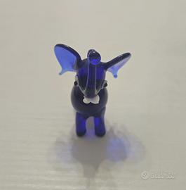 ELEFANTINO IN VETRO BLU COBALTO