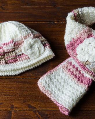 Coordinato cappellino e sciarpa bimba