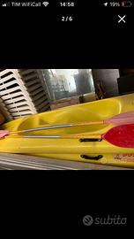 canoa biposto e 2 pagaie