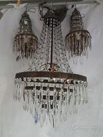 Lampadario  a gocce 4 luci