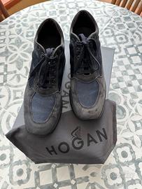 Scarpe Hogan Interactive colore blu in camoscio, n