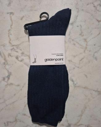 Calze 3/4 Uomo GoldenPoint con Lana – Nuove (Blu)