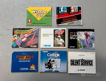 8 libretti manuali di istruzioni per Nintendo Nes