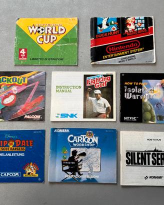 8 libretti manuali di istruzioni per Nintendo Nes