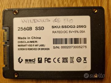 SSD da 256 GB per laptop