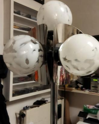 lampada da terra anni 70 vetro