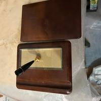 Set da acrivania in pelle vintage