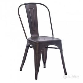 Sedia Metallo Nera Industriale Cucina Ristorante
