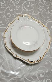 Servizio Vassoio + 6 piattini in porcellana Weimar