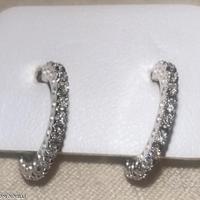 PAIO ORECCHINI CERCHI ORO BIANCO 18kt. E DIAMANTI