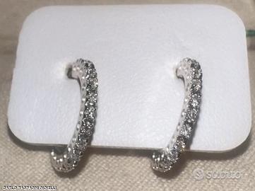 PAIO ORECCHINI CERCHI ORO BIANCO 18kt. E DIAMANTI