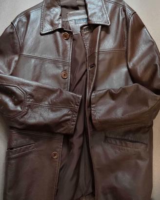 GIACCONE JECKERSON PELLE MARRONE COME NUOVO L-XL