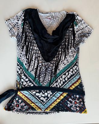 T-shirt Desigual con frange, taglia XL