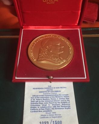 Medaglia JOHN PAUL II KNIGHTS OF COLUMBUS 1999
