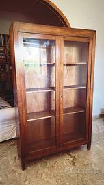 Vetrina a 2 ante in legno massello stile classico