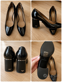 Décolleté Emporio Armani originali in vernice nera