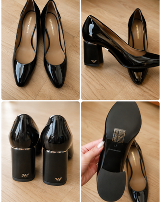 Décolleté Emporio Armani originali in vernice nera