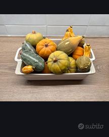 15 verdure in porcellana fredda decorata + vassoio