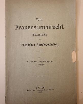 A. Locher Vom Frauenstimmrecht diritto di voto fem