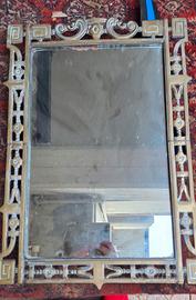 specchio vintage con cornice in ottone 