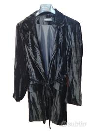 Giacca nera in velluto froissé