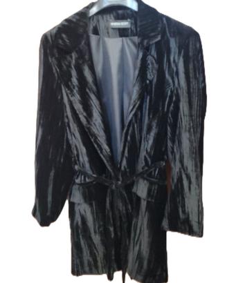 Giacca nera in velluto froissé