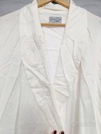 vestaglia panna tessuto di alta qualità con ricamo